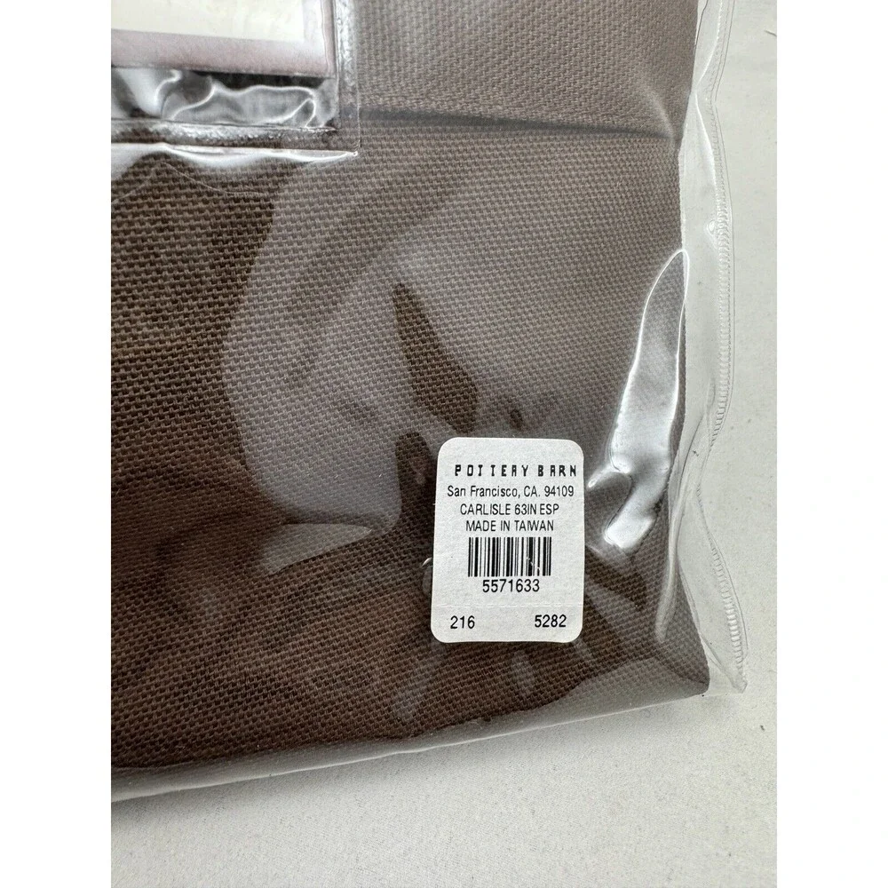 Pottery Barn Carlisle Drape Curtain Tab Top Brown 44x63 Farmhouse Cotton